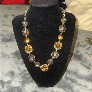 Preloved vintage Monet amber rhinestones beautiful necklace. Has some weight